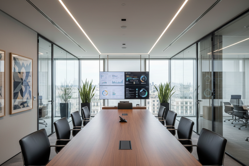 a european stylish full realistic management consultancy office